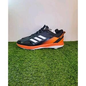Adidas Size 13.5 Icon 7 Black/Orange/White Metal Baseball Cleats Size Mens Za1
